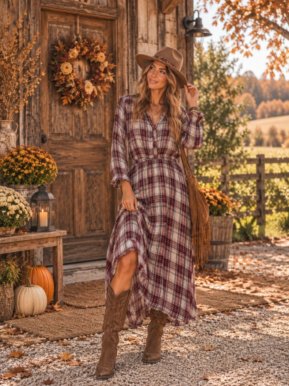 16. Knox Rose Fall Plaid Dress